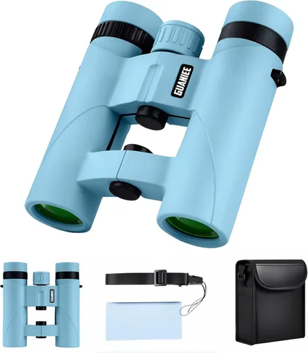 Vista 10 de Prismáticos compactos de 10 x 25 pulgadas para niños, prismáticos compactos impermeables para observación de aves, viajes, observación de estrellas