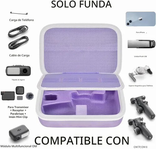 Vista 2 de Funda rígida EVA cardán para DJI Osmo Mobile 8/7P/7, púrpura