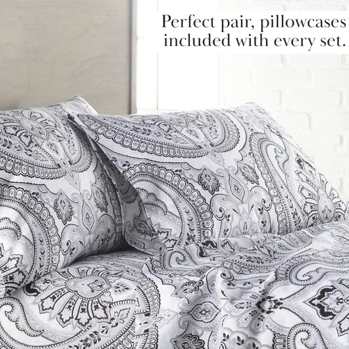 Vista 153 de Southshore Fine Living, Inc. Colección Winter Brush, juego de sábanas de 3 piezas para cama individual, sábana bajera con bolsillo profundo de 14