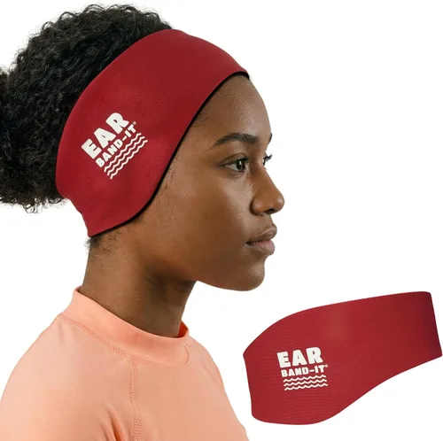 Vista 9 de Vinchas de natación EAR BAND-IT, tamaño PEQUEÑO (de°1°a°3°años), inventado por un médico. Mantiene el agua fuera y los tapones de oído en su lugar.