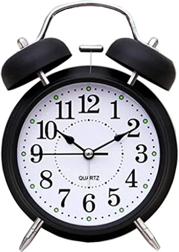 Vista 5 de Relojes despertadores de 4.7 pulgadas, con números multicolor, estilo retro, 3D, estéreo, silencioso, de cuarzo, analógico, reloj de mesa retro