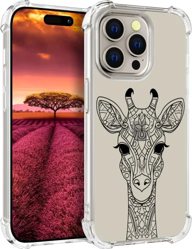 Vista 89 de Funda compatible con iPhone 15, bonita funda transparente para mujer, funda de silicona transparente para teléfono, color negro, tigre poderoso