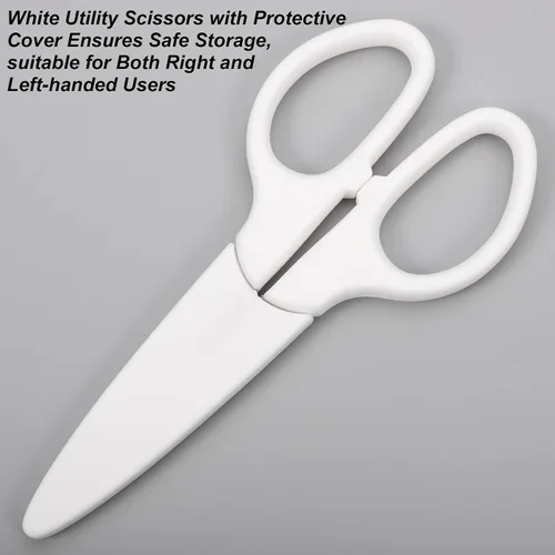Vista 12 de YOUGUOM - Tijeras blancas de 6 pulgadas, multiusos, para oficina, escuela, manualidades, costura Comfort Grip, Stainless Blades, Left/Right Hand