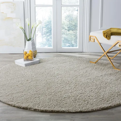 Vista 46 de SAFAVIEH Arizona Shag Collection ASG820A - Alfombra de pasillo, 2 pies 3 pulgadas x 6 pies, color crema, diseño sólido, no desprende pelusa y fácil