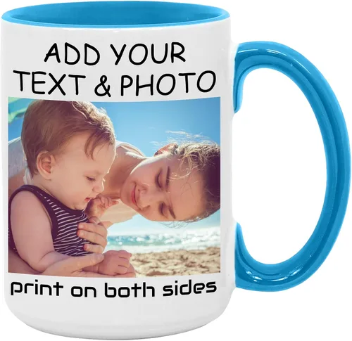 Vista 19 de Taza de café personalizada, crea un regalo único con tus fotos, texto y nombres, perfecta para mamá, papá, amigos y ocasiones especiales, 11 onzas