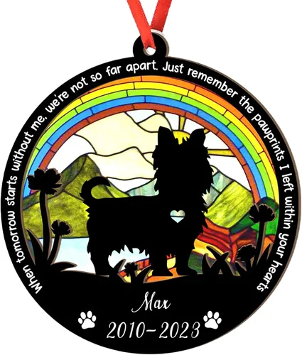 Vista 23 de Adorno personalizado para atrapasoles de sabueso afgano, adorno de Navidad de sabueso afgano, regalo para perro amante, sabueso afgano conmemorativo