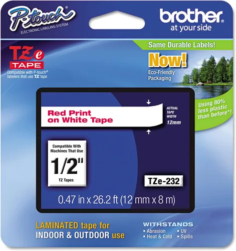 Vista 24 de Cinta laminada Brother Negro sobre Transparente, 6 mm (Tze111)
