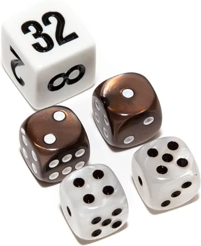 Vista 7 de Bello juegos Deluxe dados de imitación de mármol sets-black/, Azul, 5/8