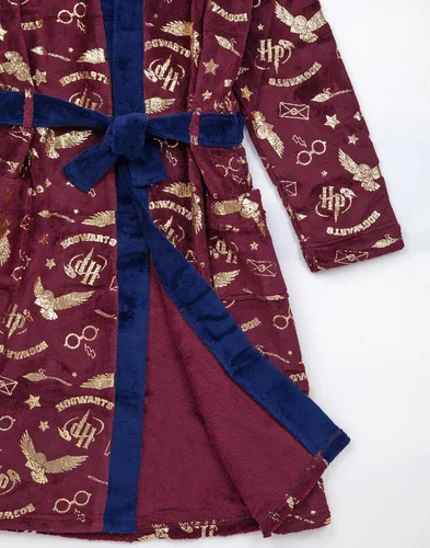 Vista 6 de Harry Potter Bata de pijama para niños con opciones rojas o azules, Azul
