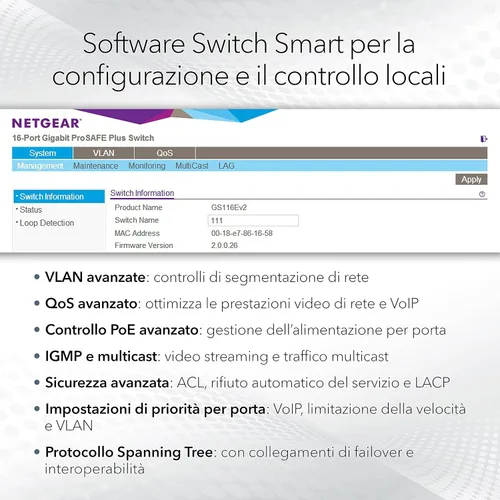 Vista 3 de NETGEAR Switch Pro PoE administrado inteligente Gigabit Ethernet de 10 puertos (GS510TPP) - con 8 x PoE+ @ 190W, 2 x 1G SFP, montaje
