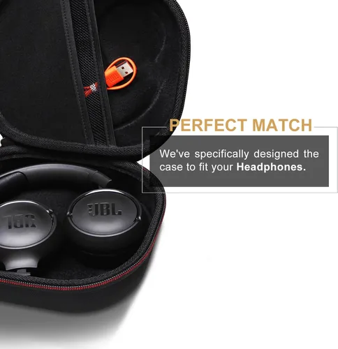 Vista 3 de LTGEM - Funda compatible con auriculares JBL Tune 510BT 520BT 500BT 570BT 660NC 710BT 720BT 770NC y Live 460NC 660NC 670NC 770NC 760NC, negro