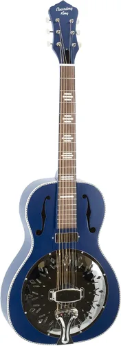 Vista 4 de Recording King Guitarra resonadora de 6 cuerdas, derecha, negro mate (RPH-R2-E-MBK)