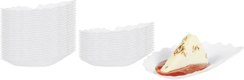 Vista 13 de Restaurantware Mini platos de plástico de 3.3 x 3.3 pulgadas, 100 platos desechables – Platos de degustación de plástico negro en forma de concha