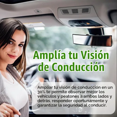 Vista 6 de Espejo retrovisor para auto de vidrio HD de 12 pulgadas, antirreflejos, con clip, panorámico, de gran angular, espejo retrovisor interior universal