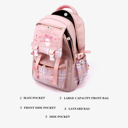 Vista 6 de Mochila de viaje con dibujos animados, mochila impermeable de gran capacidad para regalos de Navidad (7, A)