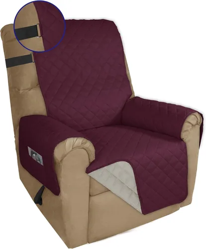 Vista 47 de PureFit Funda de sofá reversible resistente al agua, lavable a máquina, con espuma antideslizante y correa ajustable para perros, mascotas