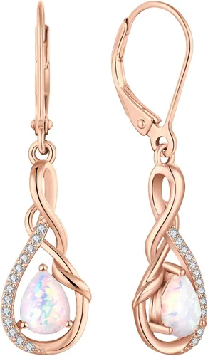 Vista 20 de Starchenie Infinity Dangle Drop Earrings for Women 925 Sterling Silver Leverback Earrings Birthstone Jewelry 01-ene-naranja rojo