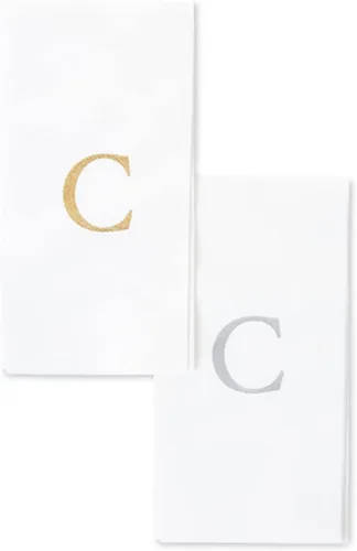 Vista 10 de AMERICAN HOMESTEAD - Toallas de mano desechables – Servilletas doradas con monograma – Toallas de papel de baño similares al lino para invitados