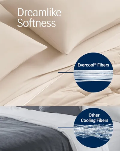 Vista 3 de REST Compre 2 OBTENGA 30 por ciento de descuento: Evercool Comforter Plus Paquete de sábana bajera con un 30% de descuento, en Snow Ivory, Queen