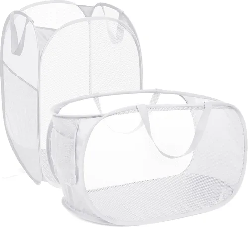 Vista 18 de Cestas plegables duraderas para lavandería, cesta desplegable resistente a desgarros para lavandería, cesta de ropa plegable con asas de transporte
