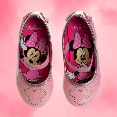 Vista 5 de Disney Frozen Elsa Minnie Mouse - Zapatos planos Mary Jane para niñas, disfraz de princesa de personaje de gelatina para niños, ballet, bailarina