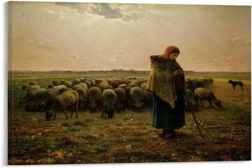 Vista 14 de Jean-Francois Millet, 11 famosas pinturas de Jean-Francois Millet – Póster artístico en lienzo de luz de la luna y arte de pared, póster moderno