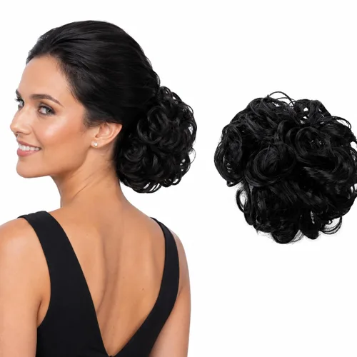 Vista 16 de CAISHA Moño Hairpiece Cola de caballo Topknot Hepburn-Bun Scrunchie Updo Ash Brown Light Blonde Mix HK124 mezcla rubio claro marrón ceniza #18TH613A