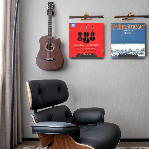 Vista 4 de Boloyo Soporte de pared para discos de vinilo, estante flotante acrílico para discos LP (negro)