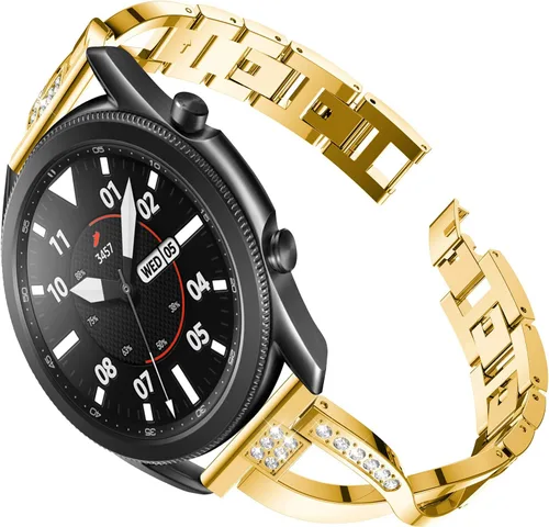Vista 10 de Correas de repuesto para Samsung Galaxy Watch 3 de 1.772 in SM-R840 para mujeres y hombres, 0.866 pulgadas de liberación rápida de acero inoxidable