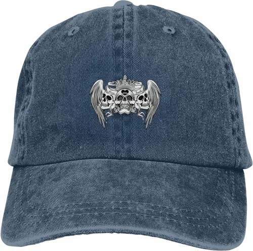 Vista 9 de Cowboy Hat Trendy Hats for Man and Women Djustable Four Season Outdoor Baseball Cap of Hell Skull with Angel Navy Blue