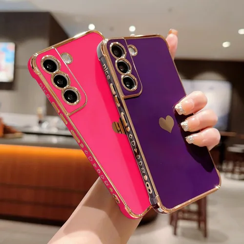 Vista 156 de phylla Funda de teléfono compatible con Samsung Galaxy A12 de 6.5 pulgadas, lindo corazón chapado en oro, elegante funda de lujo para mujer