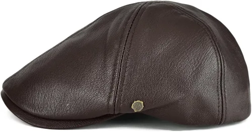 Vista 2 de VOBOOM Gorras de hiedra de piel de cordero Sombrero de noticia, sombrero de boina de cabbie de 6 paneles
