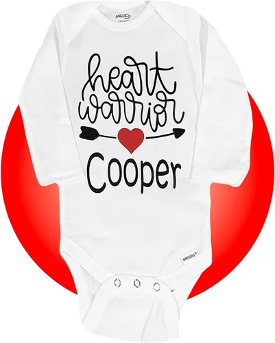 Vista 2 de Regalos de guerrero del corazón - Body personalizado 100% algodón - Talla unisex - Negro o blanco disponible - Ropa de bebé CHD