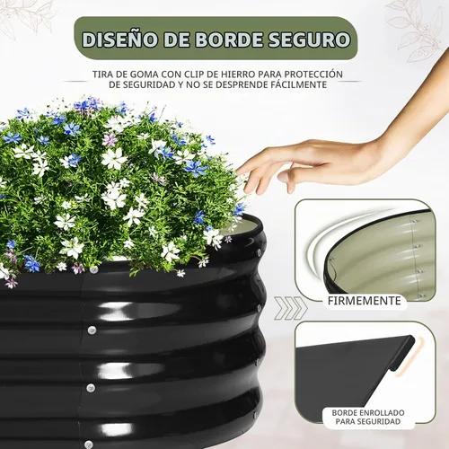 Vista 2 de Cama de jardín elevada galvanizada para exteriores, camas elevadas para jardinería, caja de maceta de metal, kit de cama de jardín elevada de acero