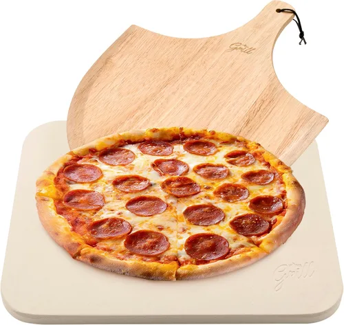 Vista 10 de Hans Grill Piedra circular para pizza, piedra de cordierita de 15 pulgadas