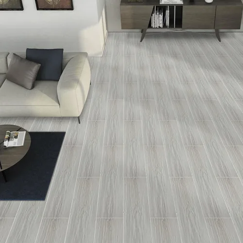 Vista 3 de Azulejos de suelo para despegar y pegar, suelo de tablones de vinilo blanco (Ash White)