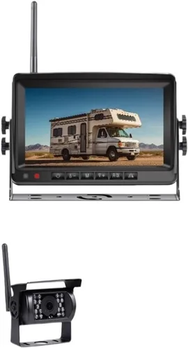 Vista 2 de Monitor de coche inalámbrico AHD de 7 pulgadas con cámara de visión trasera del vehículo compatible con cámara de respaldo de camión autobús