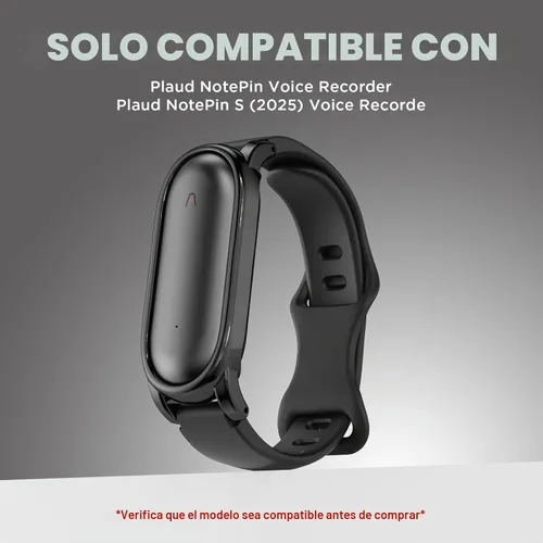 Vista 2 de Pulsera de silicona compatible con grabadora de voz Plaud NotePin, funda de PC con correa ajustable para Plaud NotePin S (2025), correa de repuesto