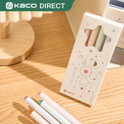 Vista 3 de Kaco FIRST Bolígrafos de gel lindos de papelería, tinta negra, 0.7 mm de punta media, bonitos bolígrafos con estrellas para diarios