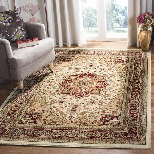 Vista 27 de SAFAVIEH Colección Lyndhurst Alfombra Decorativa - 2'3" x 4', marfil y rojo, diseño oriental tradicional, no desprende pelusa y de fácil cuidado