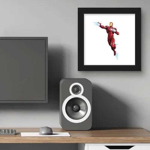Vista 6 de Trends International Gallery Pops Marvel Comics Avengers - Póster de pared de Iron Man, 12 x 12 pulgadas, versión enmarcada en negro Versión