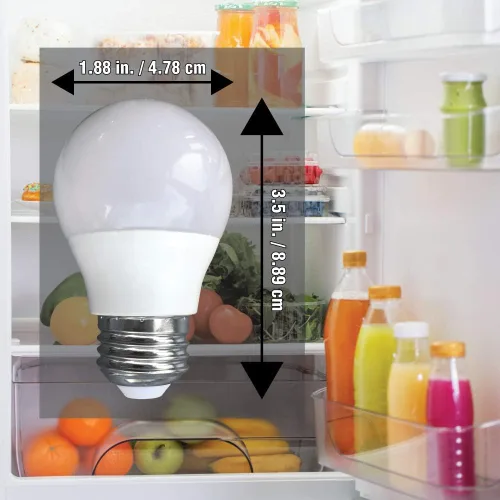 Vista 2 de Luz fría de 3 vatios para refrigeradores Whirlpool, equivalente a 40 W, 120 V E26 blanco frío 6000 K, bombillas A15 de ahorro de energía, paquete