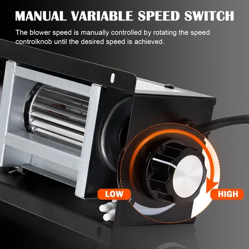 Vista 7 de Hiorucet Kit de ventilador de chimenea PBAR-2427 variable de velocidad para estufa sin ventilación de hogar agradable o estufas de leña, GHP Group