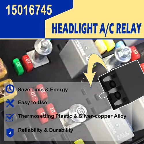 Vista 4 de 15016745 Relé A/C de 4 pines para faros delanteros GM Chevrolet Trailblazer Buick GMC Fuse Module Probado Relé multiusos