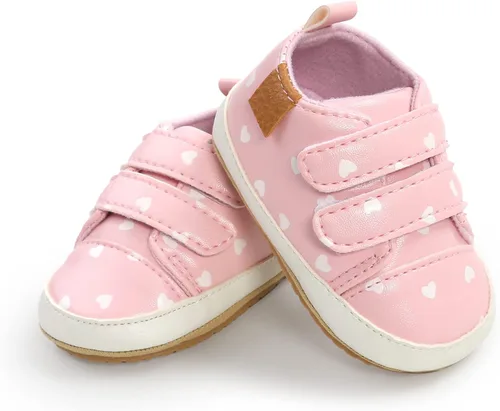 Vista 5 de RVROVIC - Zapatos antideslizantes para bebés, niños y niñas, botas de tobillo suaves, zapatillas de deporte para recién nacidos, primeros pasos