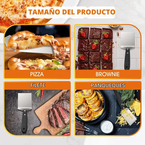Vista 6 de 20 espátulas de pizza pequeñas a granel para servir galletas de brownie, color negro