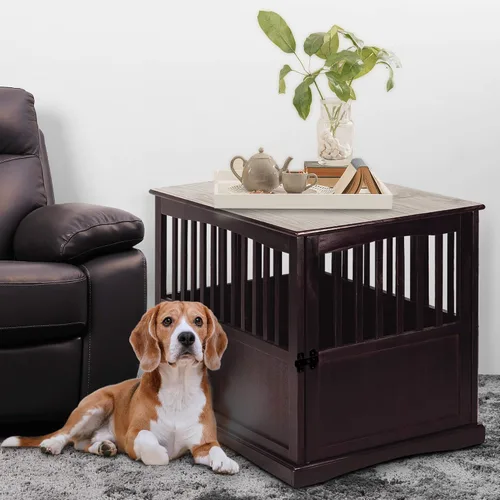 Vista 2 de Casual Home - Jaula grande de madera para mascotas New Espresso