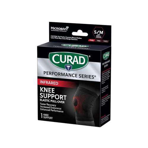 Vista 6 de CURAD Performance Series - Rodillera infrarroja, elástica, pequeña/mediana Elastic Knee Sleeve for Pain Management, Compression Support for