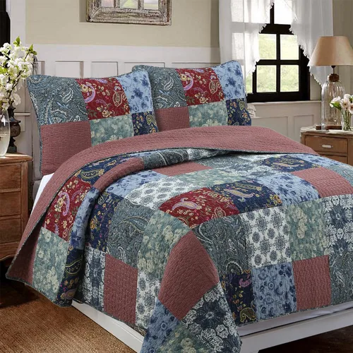 Vista 11 de Cozy Line Home Fashions True Patchwork Lodge - Juego de ropa de cama reversible de cabaña rústica, colcha (Moose, individual, 2 piezas)