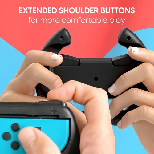 Vista 6 de TalkWorks Video Game Wheels & Controllers Nintendo Switch + OLED Joy-Con Compatible - 2 Wheels, 2 Mini Controllers - Handheld Joystick Remote